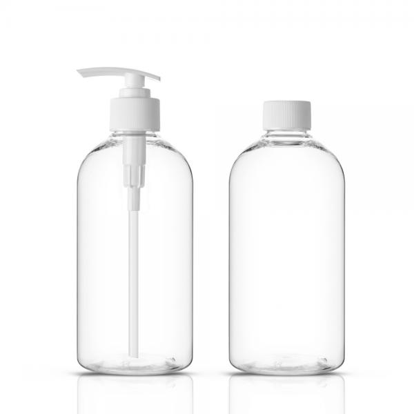 Quality Non Leakage Clear Shampoo Bottles 16.7 OZ Shampoo Round Bottle For Washroom for sale
