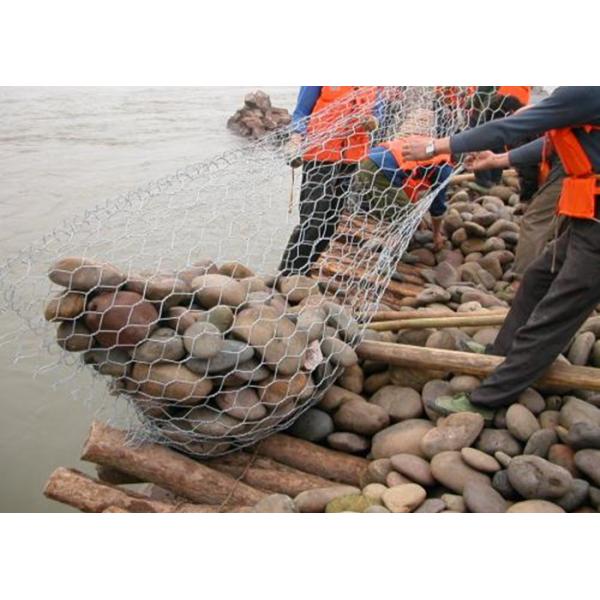 Quality Galvanized Sack Gabion Mesh Cage / Bags Hot Dipped Hexagonal Hole Shape for sale