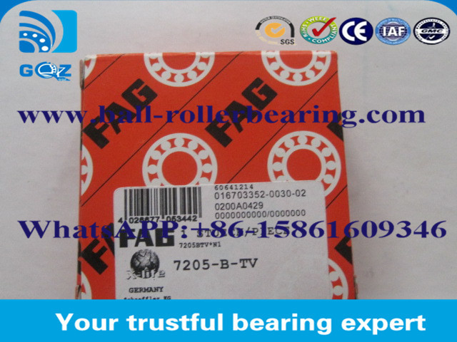 China FAG 7205BTV Angular Contact Ball Bearing Size 25*52*15 Stainless Ball Bearing factory