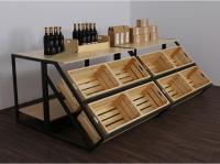 China Attractive Wooden Shop Display Shelving Fruit And Vegetable Display Stand factory
