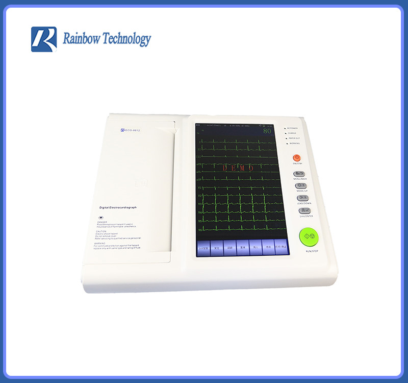 China 7 Portable 12 Lead ECG Machine With Suction Cups Touch Screen factory