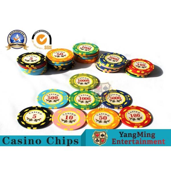 Quality 11.8g Colorful Casino Poker Chips And Cards / Custom Plaque Stickers for sale