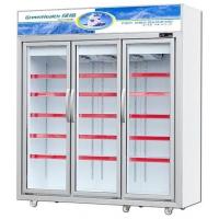China Silver Champagne Color Glass Door Freezer 5 Layers Shelves For Frozen Sea Food factory