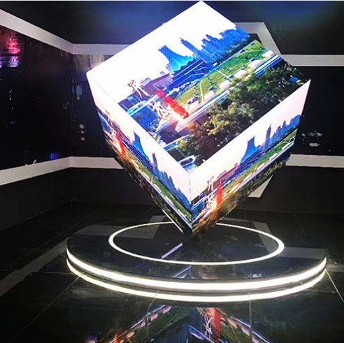 Quality Stackable Cube Creative LED Video Wall 4 Side 2.5mm for sale