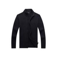 China 100% cotton Autumn Winter Zipper Sweater Mens Black Cardigan Sweater factory