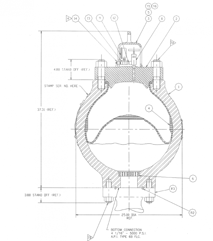 FB-1600 Mud Pump Parts Shell Assy For Pulsation Dampener API 7K 1