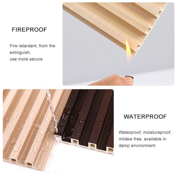 Quality Anti Corrosion 3D Wood Plastic Fluted Wall Panel Grille for sale