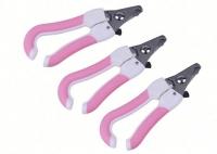 China 6.2Inch Pink Pet Grooming Scissors Soft TPR Stainless Steel Safety Guard factory