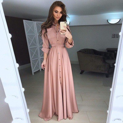 Quality 2018 Autumn and Winter Women Long Dress Casual Long Sleeve Slim Dress Ladies for sale