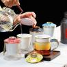 China Cadmium Free 450ml Clear Ceramic Filter Glass Tea Cup factory