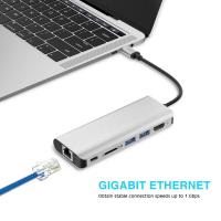 China New Products 2018 Usb Ethernet Adapter Hub For Macbook Pro Usb C Hub Thunderbolt 3 Usb-C Adapter factory