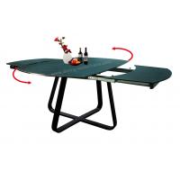 China 1.9 Meter Ceramic Top Dining Table , Horsebelly Extension Dining Room Table for sale