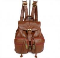 China Lady Style Vintage Tan Leather New Fashion Backpack Shoulder Bag #2023 factory