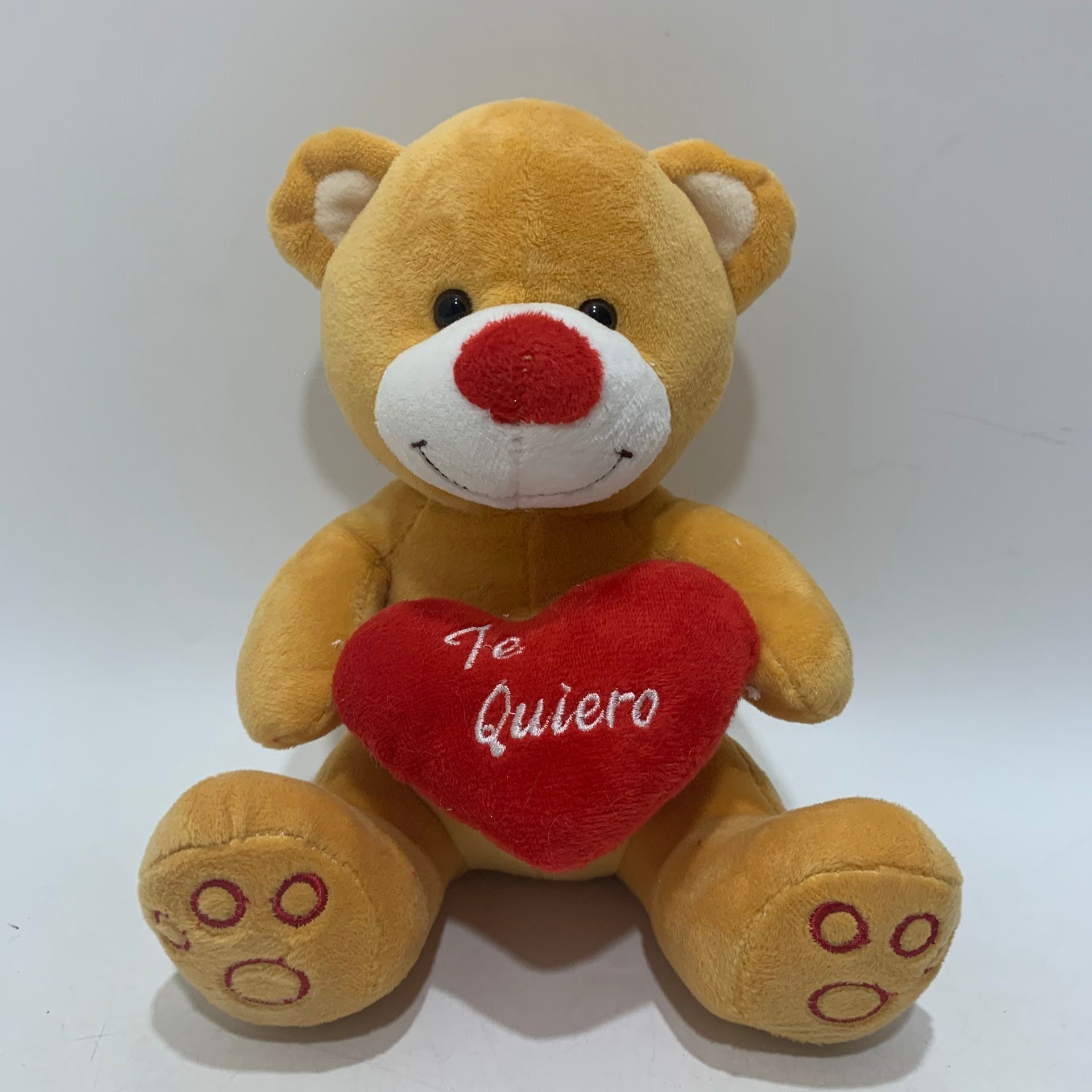 China 20 Cm Yellow Plush Bear W/ Red Heart Toys Cute Plush Item for Valentine'S Day factory