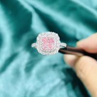 China Jewelry Design Lab Diamond Jewelry classic solitaire Pink Cushion Fancy Diamond Ring factory