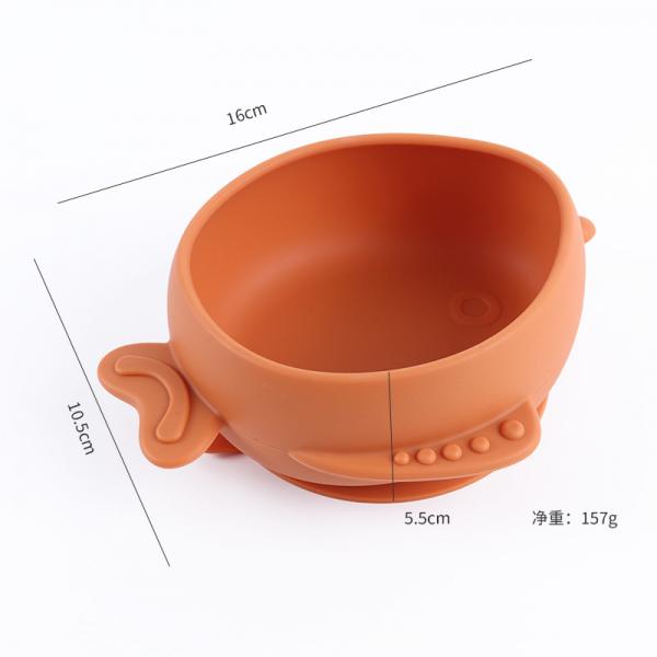 Quality Soft Silicone Children Cartoon Fish Shaped Sucker Bowl Food Grade Silicone for sale