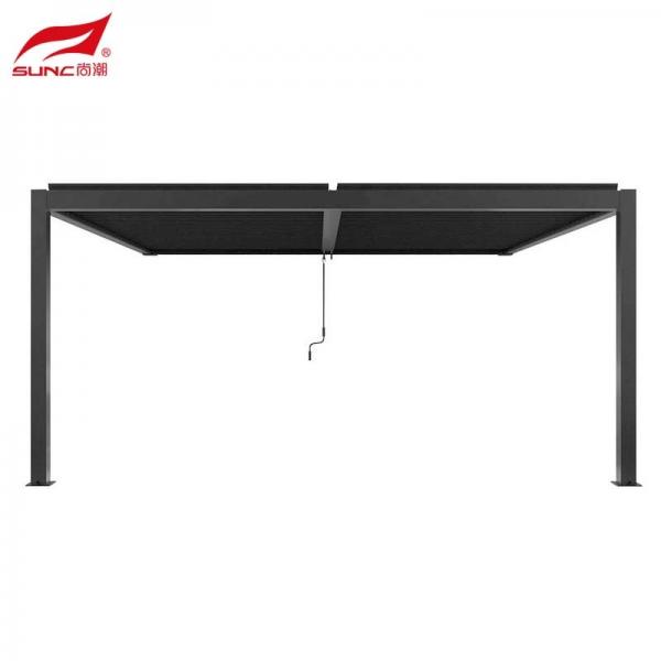 Quality 4x4m 4x3m Black Wall-mounted Aluminium Manual Louvered Pergola Outdoor Garden for sale