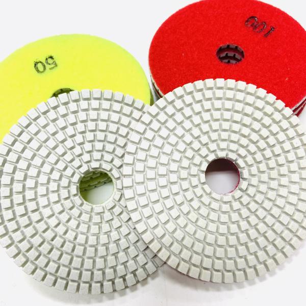 Quality White 3 Step 100mm Resin Wet Diamond Polishing Pads for sale