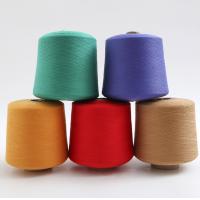 China Plastic Cone Polyester Sewing Thread , Bright Polyester Weaving Yarn AAA Grade factory