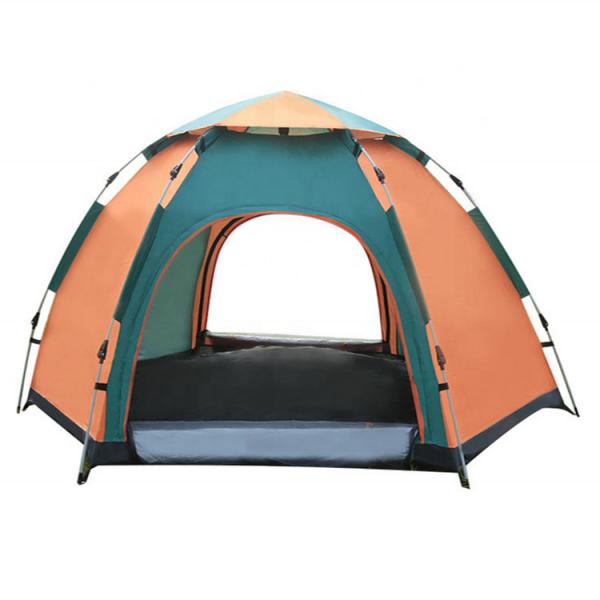 Quality Lightweight Waterproof Folding Camping Tent Orange Green Stitching Color for sale