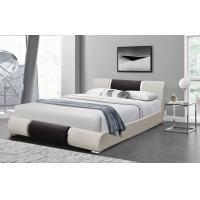 Quality Black White Faux Leather Bed Frame Upholstered Platform 160X200Cm for sale
