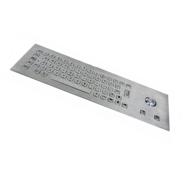 Quality IP65 Brushed SS Metal Industrial Keyboard With Trackball 64 Keys for sale