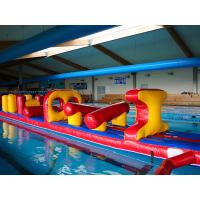 China 54 FT Long Giant Water Inflatable Obstacle Course With Slide Durable 0.9mm PVC factory