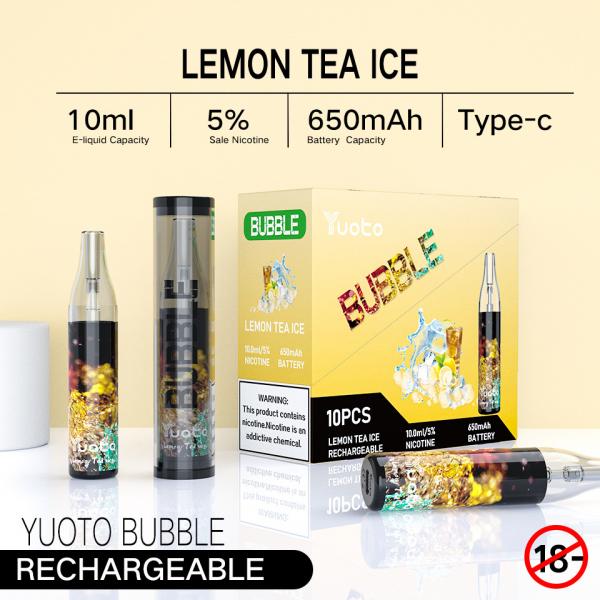 Quality Lemon Tea Ice Yuoto Bubble 22x108.9 Mm with Rechargeable Battery for sale