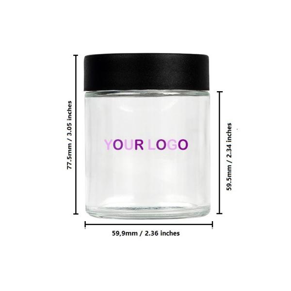 Quality CRC Weed Packaging Jar Clear 4oz With Screw Lid Glass Jar for sale