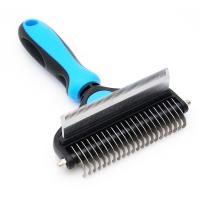 China Pet 2-In-1 Detangling Grooming Comb Cat Hair Cleaner Removal Dense Toothed Dog Rake Brush factory