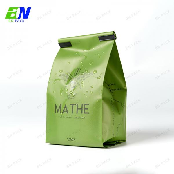 Quality Custom Printed Food Packaging Side Gusset Kraft Paper Plastic Coffee Packaging Tin Tie Bag With Valve for sale