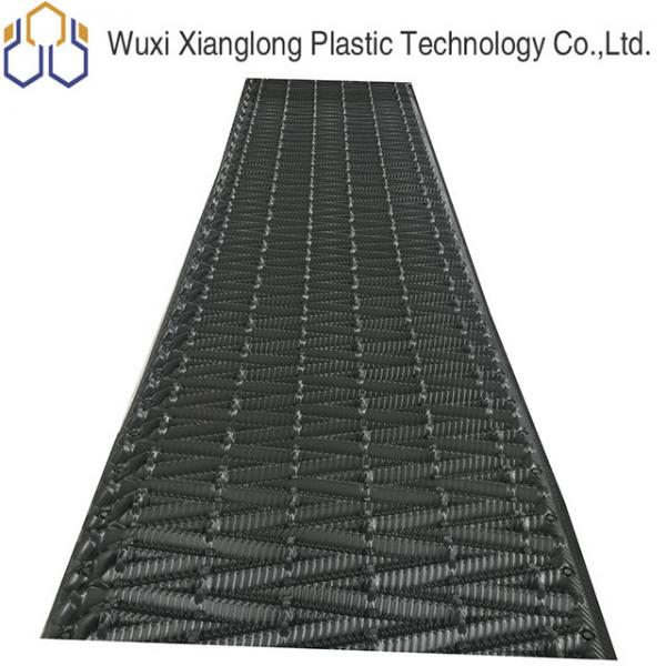 Quality PVC Cooling Tower Fins Block Cross Flow Media 750X2000mm Black Grey for sale