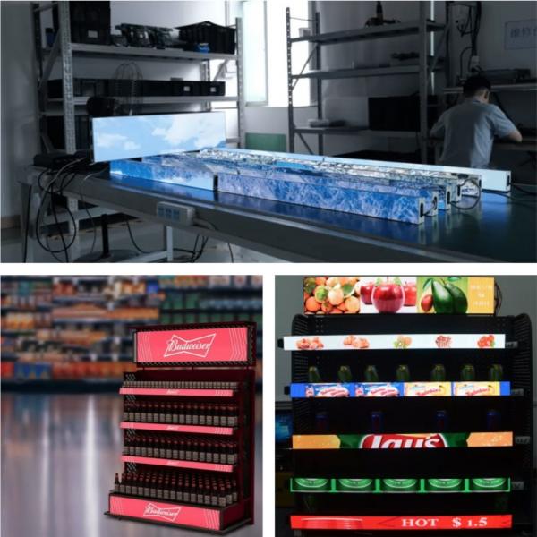 Quality Supermarket Advertising Shelf LED Display P1.875mm Ultra Thin Waterproof for sale