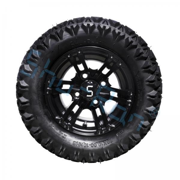 Quality 20*10-10 All Terrain Golf Cart Tires And Wheels Aluminum Alloy 10 Inch 4 PLY Tubeless for sale