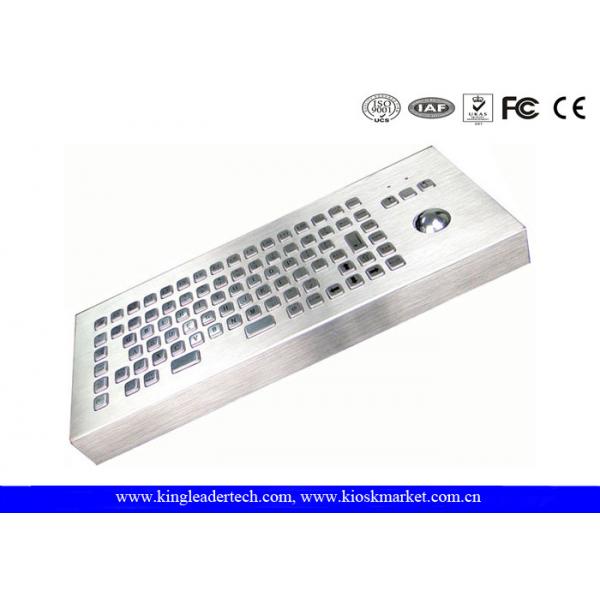 Quality Desktop 86 Keys Stainless Steel Keyboard With Trackball FCC Brushed for sale