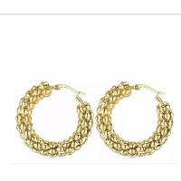 China Anniversary 18K Gold Huggie Pendant Earrings Stainless Steel Earrings factory