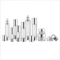 china Clear Cosmetic Airless Bottle Aluminum Ring Collar 15ml 30ml 50ml 2oz 80ml 100ml