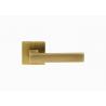 China Mute Black Gold Brass Wood Door Lock Set Split Handle Rust Resistant For Bathroom factory