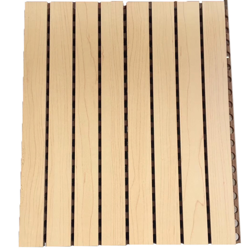China Melamine Surface Slotted Wooden Grooved Acoustic Panel Sound Absorbing MDF Board factory