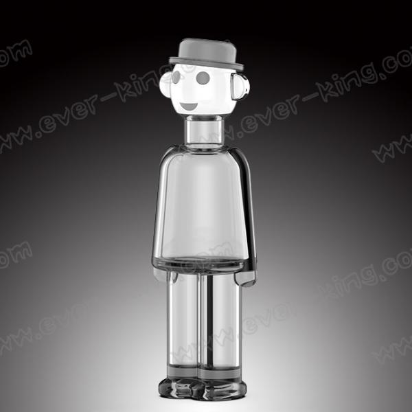Quality Unparalleled People Shape Clear Glass Liquor Bottles 500ML for sale