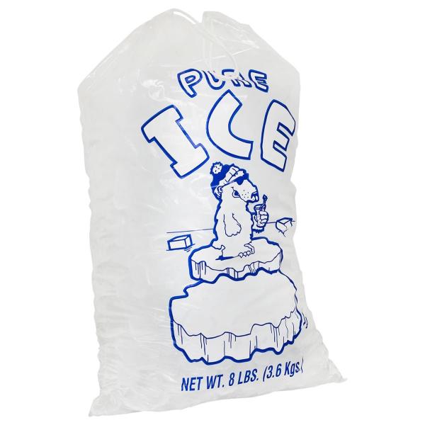Quality 8lb Disposable PE Gravure Printing Reusable Ice Bags With Drawstring for sale