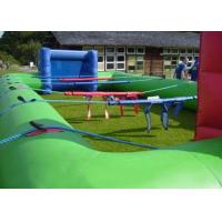 China Human Table Football Team Game , Green Inflatable Interactive Games 40x20Ft for sale