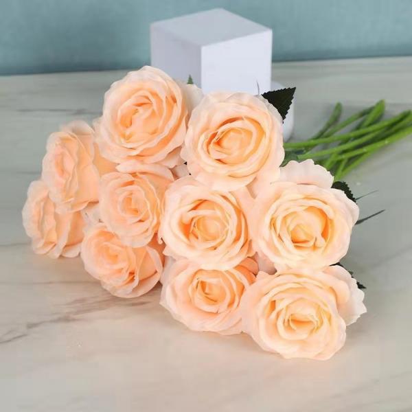 Quality Customized Silk Artificial Roses Bulk Real Looking Fake Flowers for sale