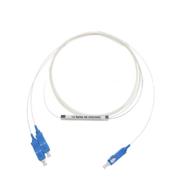 Quality FTTH Fiber Optic PLC Splitter 1x2 Micro Steel Tube Type With SC Connector for sale