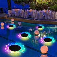 Quality OEM IP68 Multi Color LED Solar Float Lamp For Swimming Pool Night Light Stair for sale