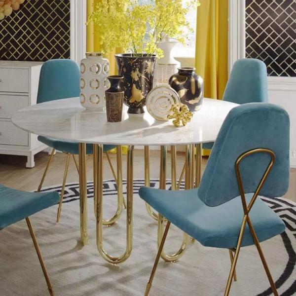Quality Customizable Fabric Dining Room Chairs Blue Cloth Dining Chairs Antibacterial for sale