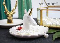 China Creative Unicorn Ceramic Jewelry Tray Bedroom Bedside Trinkets Decoration Dish for Holding Small Jewelries, Rings, Neck factory