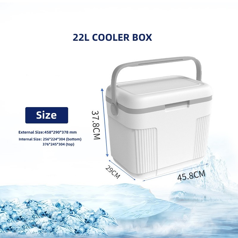 China Camping Plastic OEM Ice Chest Cooler Box White Best Cool Box Easy To Carry factory