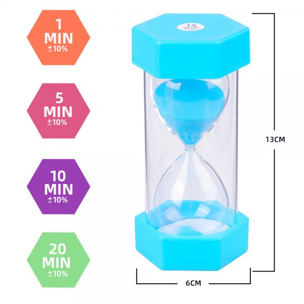 Quality Kids Sand Timer Hourglass Plastic Hexagonal Hourglass Free Sample for sale