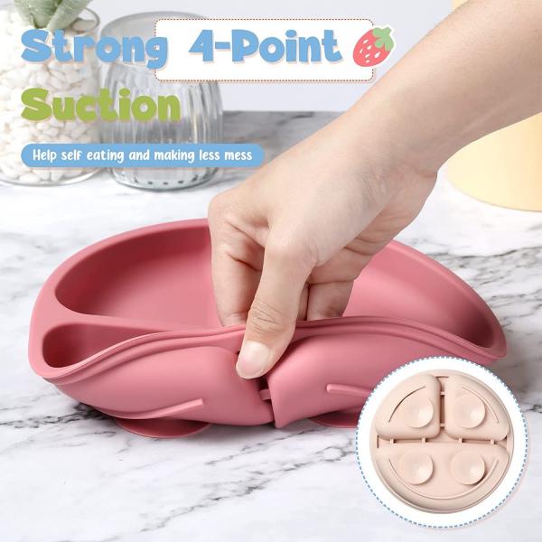 Quality Non Slip Practical Silicone Feeding Bib , Portable Silicone Childrens Plates for sale